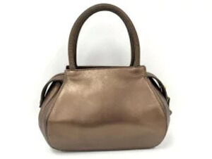 Loewe Anagram Leather Metallic Brown Handbag